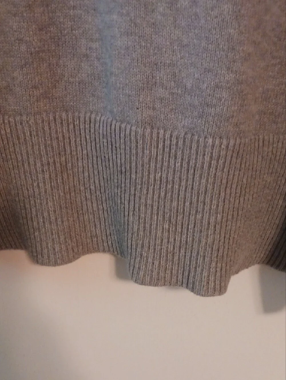 Michael Kors Light Gray Crewneck Sweater with Cable-Sleeve Detail